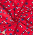 100% Cotton Poplin Fabric By Fabric Freedom Lighthouse Nautical Sailing Boat Red