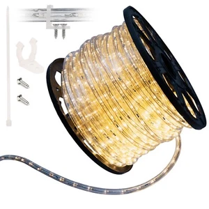 Warm White LED Rope Lighting Flexible Indoor Outdoor Christmas Extend to 300ft - Picture 1 of 11