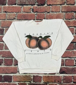 Vintage Georgia’s Peach Raglan Sweatshirt Stone Mountain Park 80s sz Medium - Picture 1 of 9