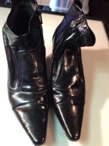 Etienne Aigner Womens Heels Black Slip On Zipper  3” Sz 8.5M - Picture 1 of 8