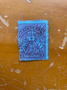 1884 AUSTRALIA VICTORIA 3 SHILLINGS RED/BROWN STAMP DUTY USED - Picture 1 of 6