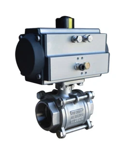 NPT 2" 3 piece Type Pneumatic Actuated Ball Valve Single Acting Air Return Tool - Picture 1 of 4