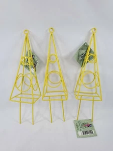 Lote de 3 marcos topiarios de cono amarillo para jardines en miniatura o jardinería de hadas - Imagen 1 de 7