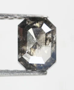 Salt and Pepper Diamond Natural Emerald Cut Loose Diamond for Ring 0.56 Carat - Picture 1 of 11