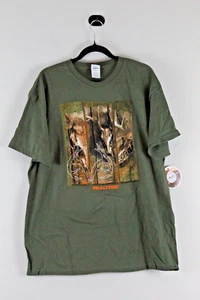 Men's Short Sleeve T-Shirt Size 3X REALTREE OUTDOORS Euro Panel Moss Green NWT - Picture 1 of 9
