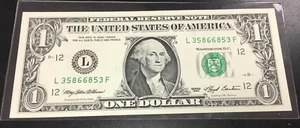 1993 $1 Radar FANCY Serial Number Note S.F. UNCIRC. RADAR S/N ~ 35866853 LF - Picture 1 of 4