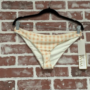 NWT For Love & Lemons Womens Bonnie Pink Gingham Bikini Bottom Size Small - Picture 1 of 8