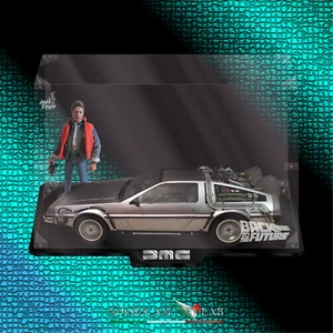 TECA IN PLEXIGLASS ACRILICO-SHOWCASE-CON DIORAMA PER DELOREAN HOT TOYS 1/6-BTF - Imagen 1 de 11