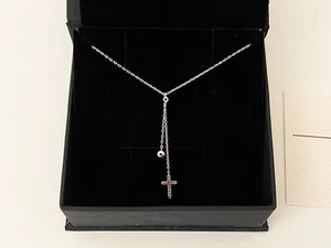 Craftuneed women 925 silver zircon cross pendant necklace baptism jewellery gift - Picture 1 of 10