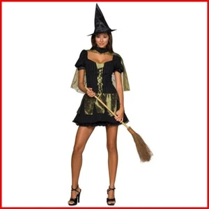Costume Carnevale Donna Da Strega Di Halloween Vestito Travestimento Adulto M - Foto 1 di 1