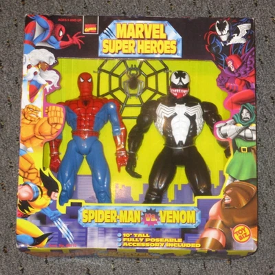 Marvel Super Heroes Spider-Man vs. Venom 10" & Spiderman 2099 Toy Biz 1997 - Imagem 1 de 2