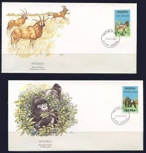 Nigeria: 1990 Natrive Wild Animals Audubon Society First Day Covers - Picture 1 of 1