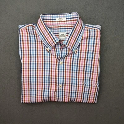 Camisa Peter Millar Hombre Mediana Azul A Cuadros Acabado Mar Abotonada Manga Corta Foto 1 de 4