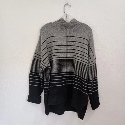 Simply Vera Vera Wang Black/Gray Oversized Mock Neck Sweater, Size XL - Image 1 of 4