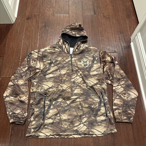 Mountain Dew Camo Jacket Mens M Full Zip Soft Shell Zip Pockets Promotional Hunt - Picture 1 of 11