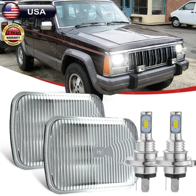 Par de faros LED 5x7" 7x6 para Jeep Cherokee XJ 1984-2001 Wrangler YJ 1986-1995 Foto 1 de 4