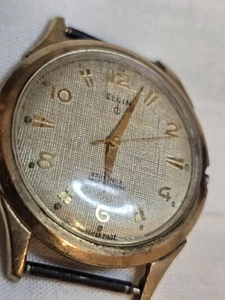 vintage elgin 27 jewel 10k GF MENS WATCH RARE DIAL PARTS ONLY HELP MEEEE - Picture 1 of 10