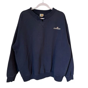 Carhart k133 Navy Blue Crew Neck Vintage Sweatshirt Men’s Size 2XL K133 Navy - Picture 1 of 6