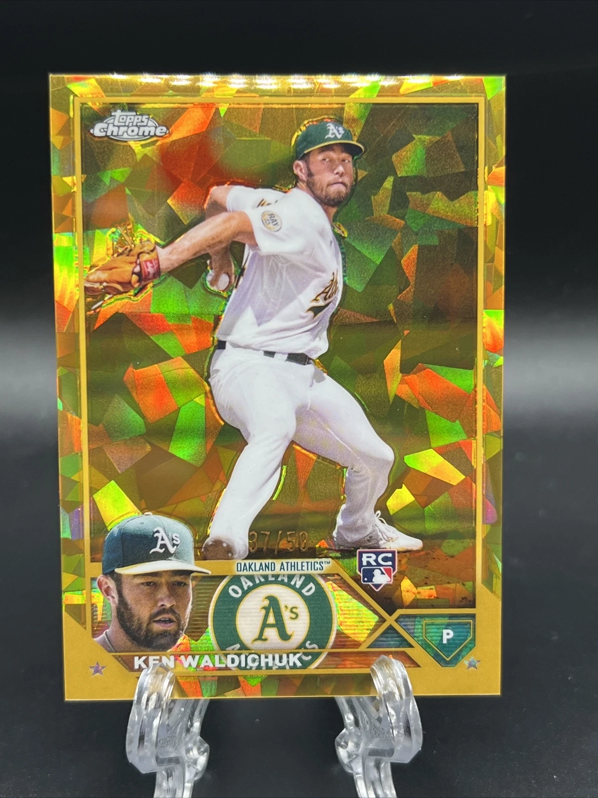 2023 Topps Chrome Sapphire Gold Parallel Ken Waldichuk Rookie /50 OAKLAND (RC)**