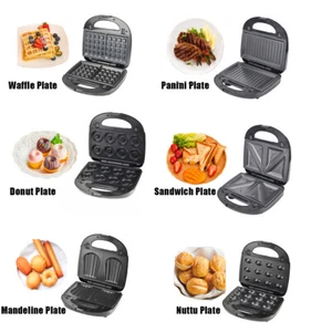 6 in 1 Waffle Cake Machine Breakfast Electromechanical Cake Pan Household Baking - Picture 1 of 17