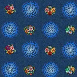 Murano Venetian Glass Quilting Fabric Blue Free Spirit Quilting Fabric 46x112cm - Picture 1 of 1