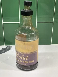 Vintage Sanford's Violet Ink One Pint Bottle Original Labels Embossed - Picture 1 of 10