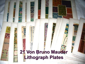 21 Ornamento Litografía Von Bruno Mauder Verlog Von Christian Stoll 1905 Placas - Imagen 1 de 12
