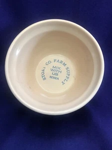 RARE VINTAGE YELLOW WARE ADVERTISING BOWL STORY COUNTY NEVADA FARM SUPPLY - Picture 1 of 8