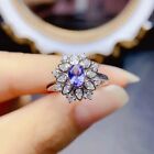 2.50ct Oval Lab Created Tanzanite Anniversary Ring 14k White Gold Plated