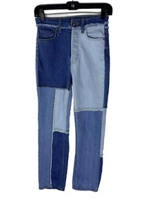 Wild fable Womens 0 patches 90s Boho Groovy Fringe blue jeans 2063 - Picture 1 of 13