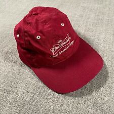 Budweiser Hat Red One Size Adjustable Baseball Cap Great American Lager Beer