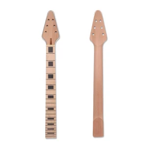 Mástil de guitarra 22 trastes 24,75 pulgadas caoba arce diapasón cabezal de encuadernación sin terminar - Imagen 1 de 5