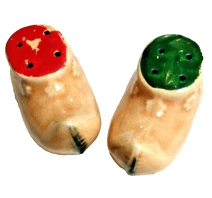 Vintage Ceramic Dutch Clog Salt And Pepper Shakers - Made In Japan 1 1/2" X 3" - Picture 1 of 12