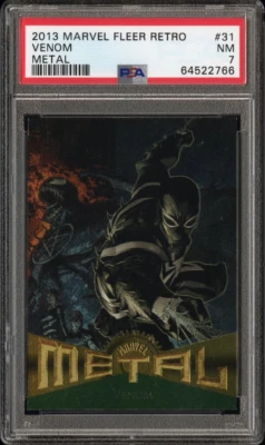 Venom 2013 Fleer Retro Marvel Metal #31 - PSA 7 NM - pop 2 with 2 graded higher! - Image 1 of 2