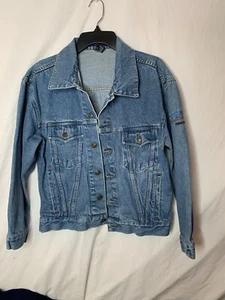 Vantage jean jacket,sizeSM,partially embroidered Toshiba logo - Picture 1 of 11