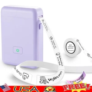 Portable Bluetooth Label Maker Mini Printer Organizing Storage Shipping Barcode - Picture 1 of 8