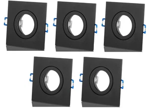 5x Radiador empotrado de aluminio negro ángulo cierre de clic IP44 GU10 GU5.3 - Imagen 1 de 2