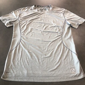Nike Pro Combat Shirt Uomo Grande Grigio Manica Corta Vestibilità Secca - Foto 1 di 13