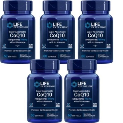 Life Extension Super-Absorbible Coq10 100mg Kaneka Ubiquinona d-Limoneno 5X60gel Foto 1 de 2