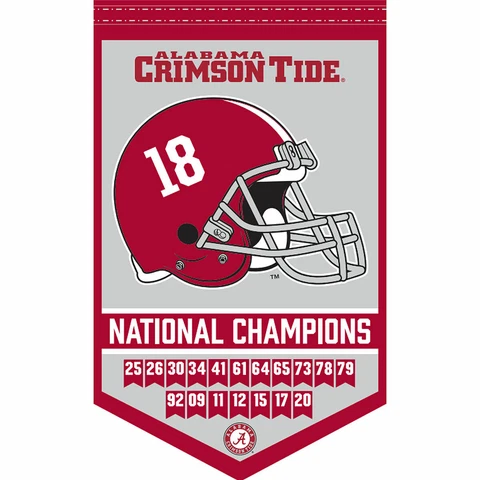 Alabama Crimson Tide 18 Time Football National Champions Banner Flag Cover