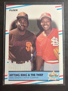 Tony Gwynn Vince Coleman 1988 Fleer SuperStar Specials #634