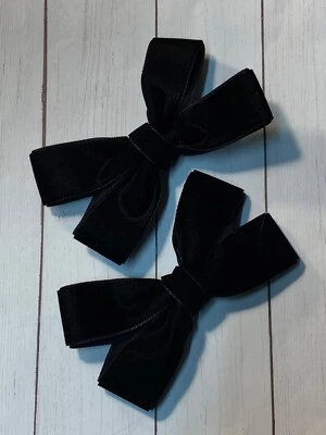 Черный бархат 3» банты для волос, черный бархат косичка волос бант, черный бархат волос бант - Изображение 1 из 4
