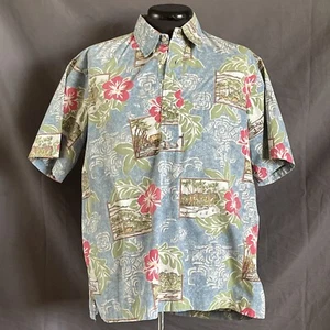 Vintage Reyn Spooner Half Button Pullover Hawaiian Shirt Made in USA Hibiscus L - Picture 1 of 15