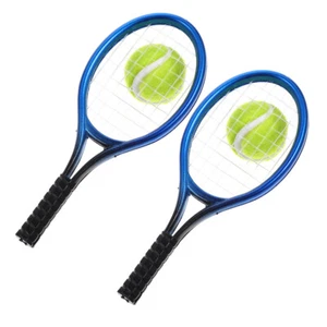 1 Set Miniature Tennis Equipment for Dollhouse Realistic Racket and Ball Set - Picture 1 of 12