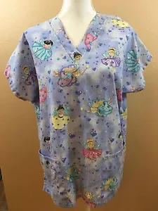 Simply Basic Women's Scrubs Spring Colors Multicolor Angels Size Medium - Picture 1 of 7