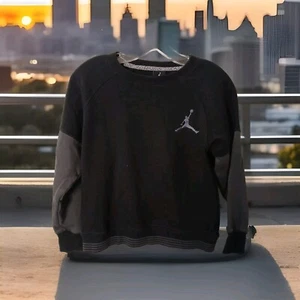 Air Jordan Jumpman Youth Sweatshirt Medium 10-12 Black Pullover Long Sleeve - Picture 1 of 9