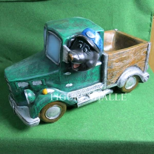 Maulwurf auf LKW Laster Dekofigur Gartenfigur Figur Garten Dekoration grün Deko - Bild 1 von 3