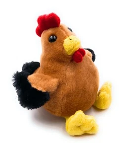 Plush Toy Stuffed Animal Sitting Chicken Chick Height 15 Cm Brown - Picture 1 of 3