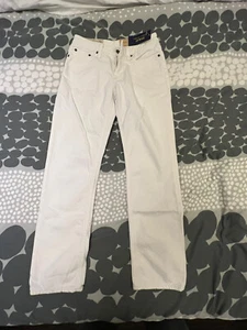 Polo Ralph Lauren Boy's Slim Fit Jeans Hudson White 5 Pocket Size 12 NWT - Picture 1 of 12