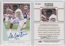 2018 Leaf Ultimate Draft 90 Silver Spectrum /15 Martez Carter #BA-MC1 Auto